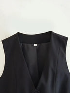 HH Women's Sleeveless Cropped Blazer Vest – Slim Fit V-Neck Office Waistcoat