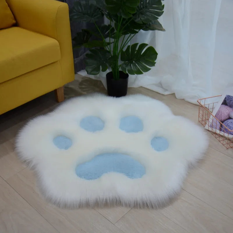 Cat Paw Plush Area Rug – Soft Anti-Slip Carpet for Living Room & Bedroom