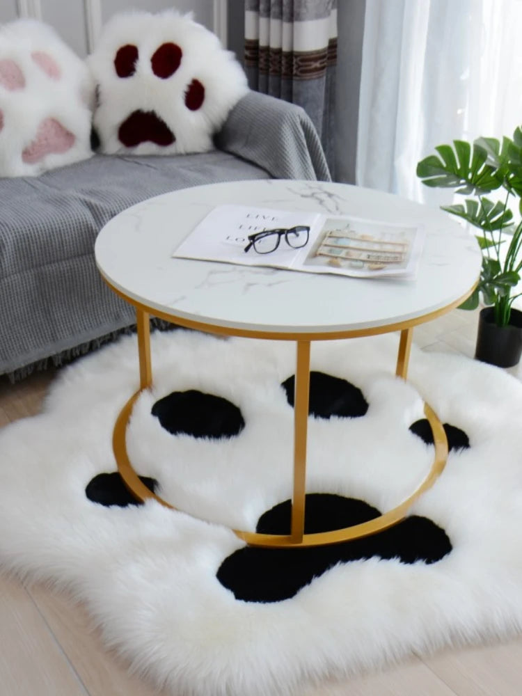 Cat Paw Plush Area Rug – Soft Anti-Slip Carpet for Living Room & Bedroom