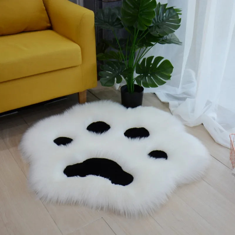 Cat Paw Plush Area Rug – Soft Anti-Slip Carpet for Living Room & Bedroom
