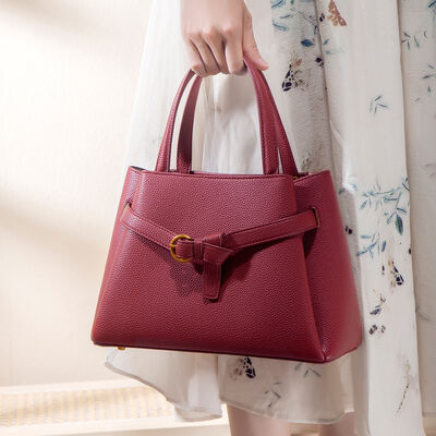 Leather Top Handle Handbag – Structured Medium Satchel