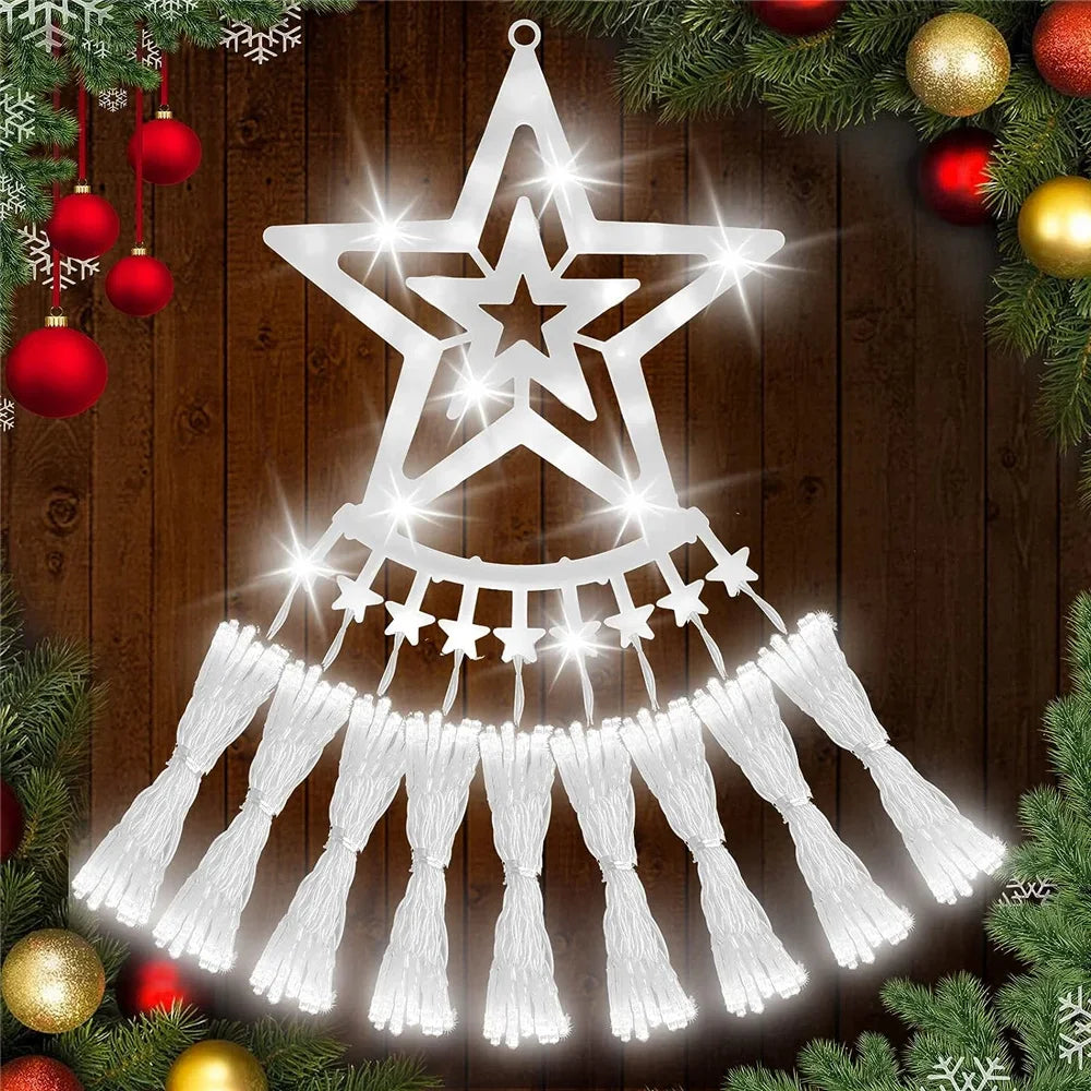350 LED Star Waterfall Christmas Lights | 8 Modes | IP44 Waterproof | 112FT Outdoor String Lights