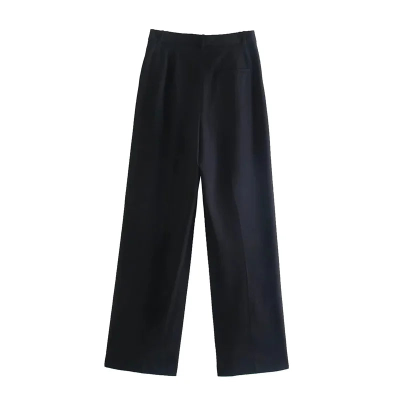 MUJER Women's High Waist Wide Leg Pants – Loose Fit Baggy Trousers for Office & Casual Wear