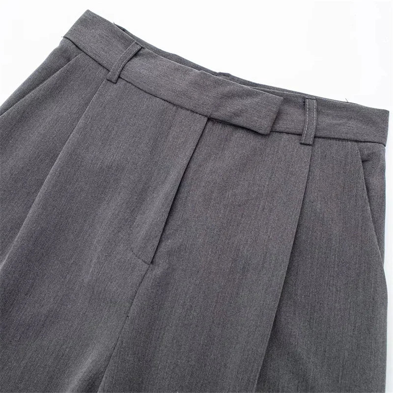 MUJER Women's High Waist Wide Leg Pants – Loose Fit Baggy Trousers for Office & Casual Wear