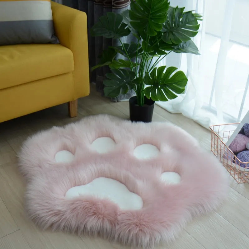 Cat Paw Plush Area Rug – Soft Anti-Slip Carpet for Living Room & Bedroom