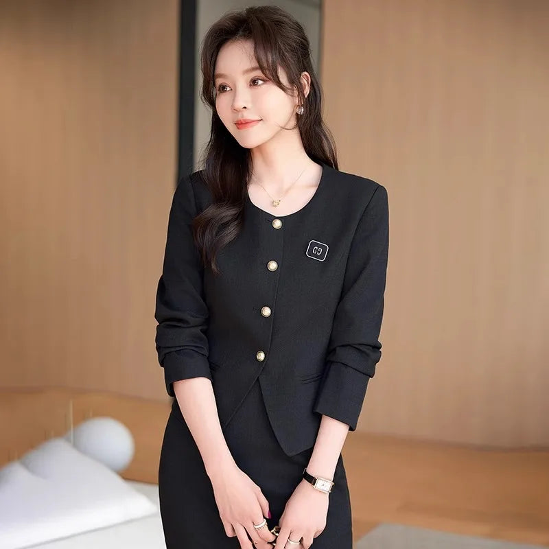GBVLGAR Women's Long Sleeve Skirt Suit Set – Slim Fit Professional Office Dress Set