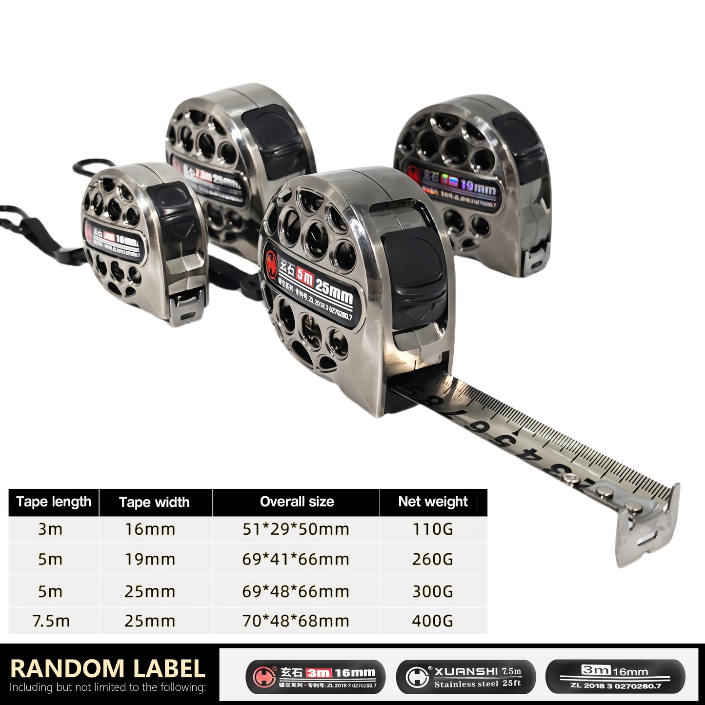 3/5/7.5M Waterproof Tape Measure – High Precision Anti-Corrosion Retractable Ruler for Woodworking DIY Household & Construction