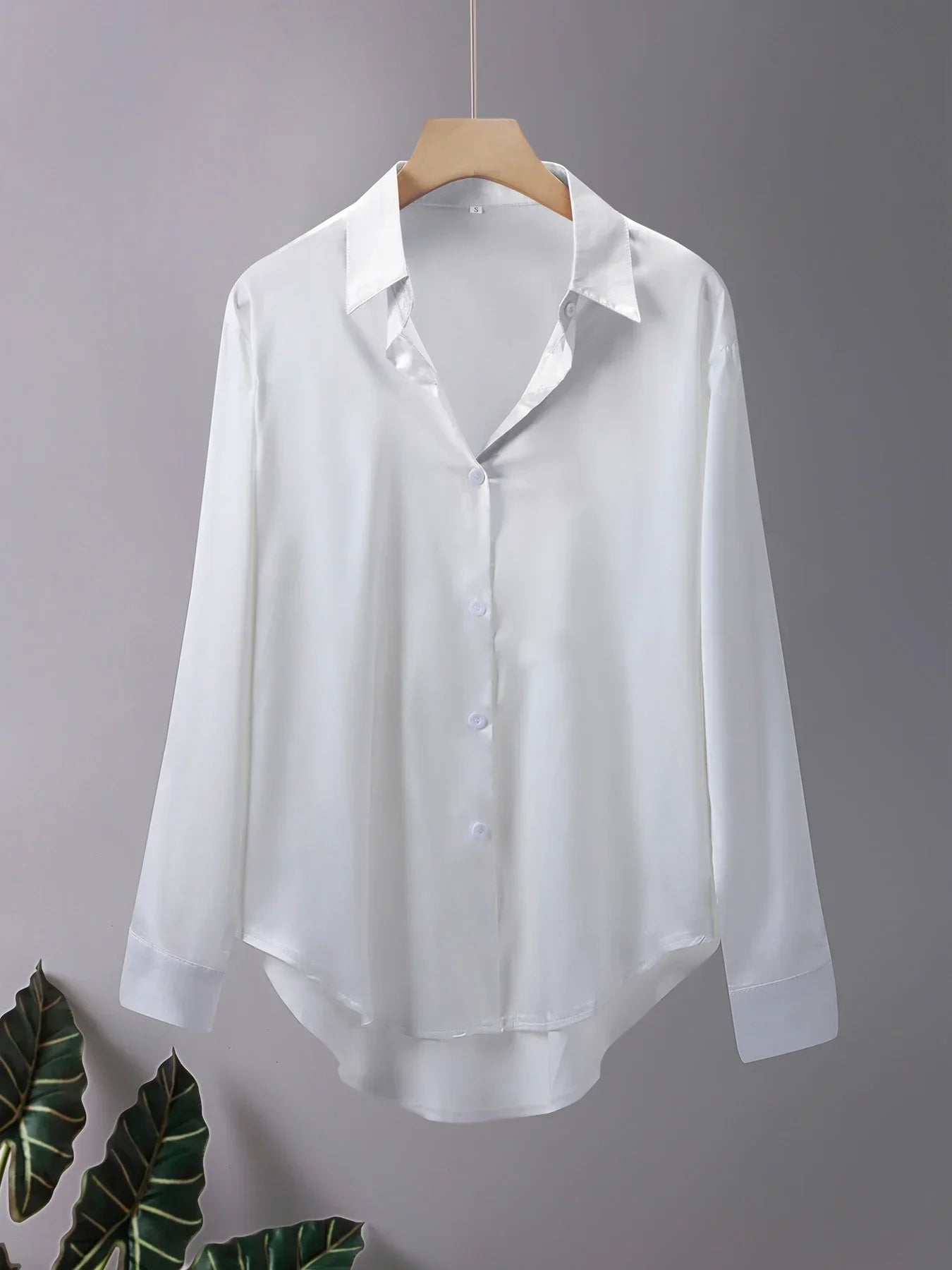 ROSA FERA Plus Size Women's Long Sleeve Button-Down Blouse – Loose Elegant Office Top