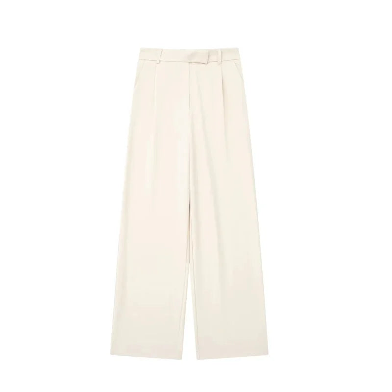 MUJER Women's High Waist Wide Leg Pants – Loose Fit Baggy Trousers for Office & Casual Wear