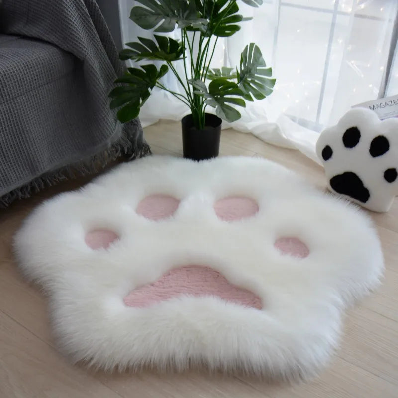 Cat Paw Plush Area Rug – Soft Anti-Slip Carpet for Living Room & Bedroom