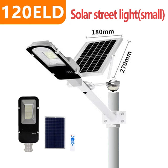 200W Powerful Solar Light Outdoor Solar Street Light 6000Mah Waterproof Automatic Dusk to Dawn Street Light for Garage Garden