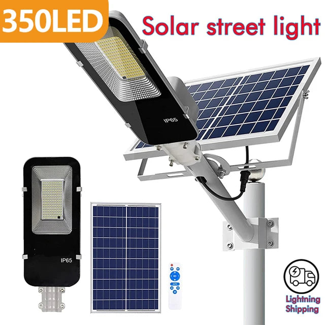 200W Powerful Solar Light Outdoor Solar Street Light 6000Mah Waterproof Automatic Dusk to Dawn Street Light for Garage Garden