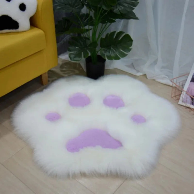 Cat Paw Plush Area Rug – Soft Anti-Slip Carpet for Living Room & Bedroom