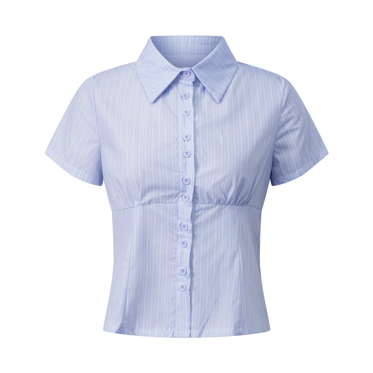 FYBITBO Women's Slim Fit Button-Down Shirt – Cap Sleeve Office Blouse