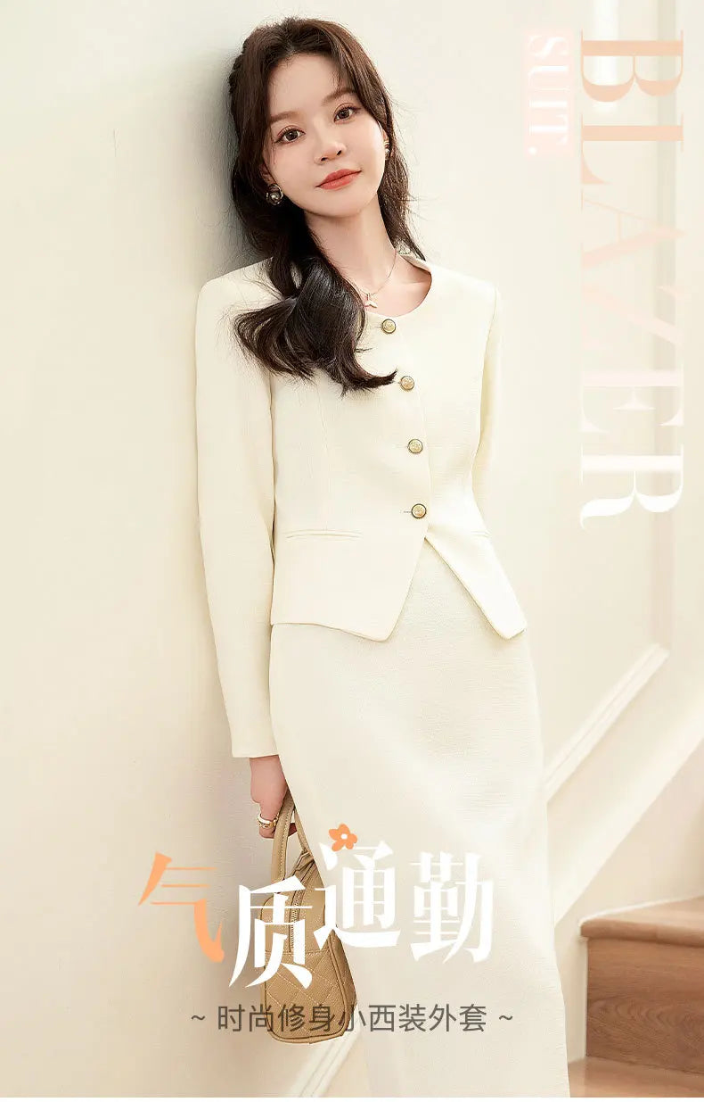 GBVLGAR Women's Long Sleeve Skirt Suit Set – Slim Fit Professional Office Dress Set