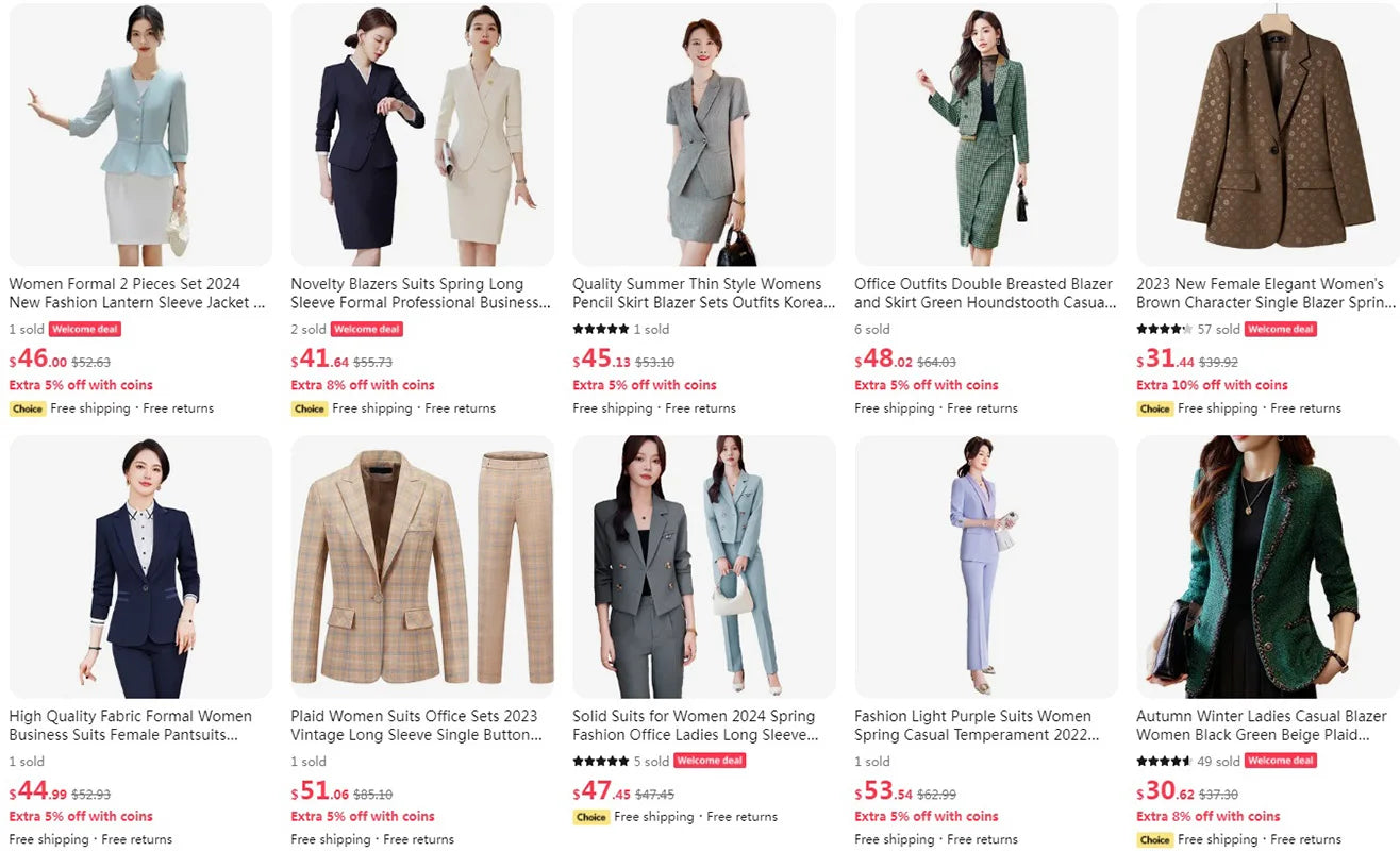 GBVLGAR Women's Long Sleeve Skirt Suit Set – Slim Fit Professional Office Dress Set