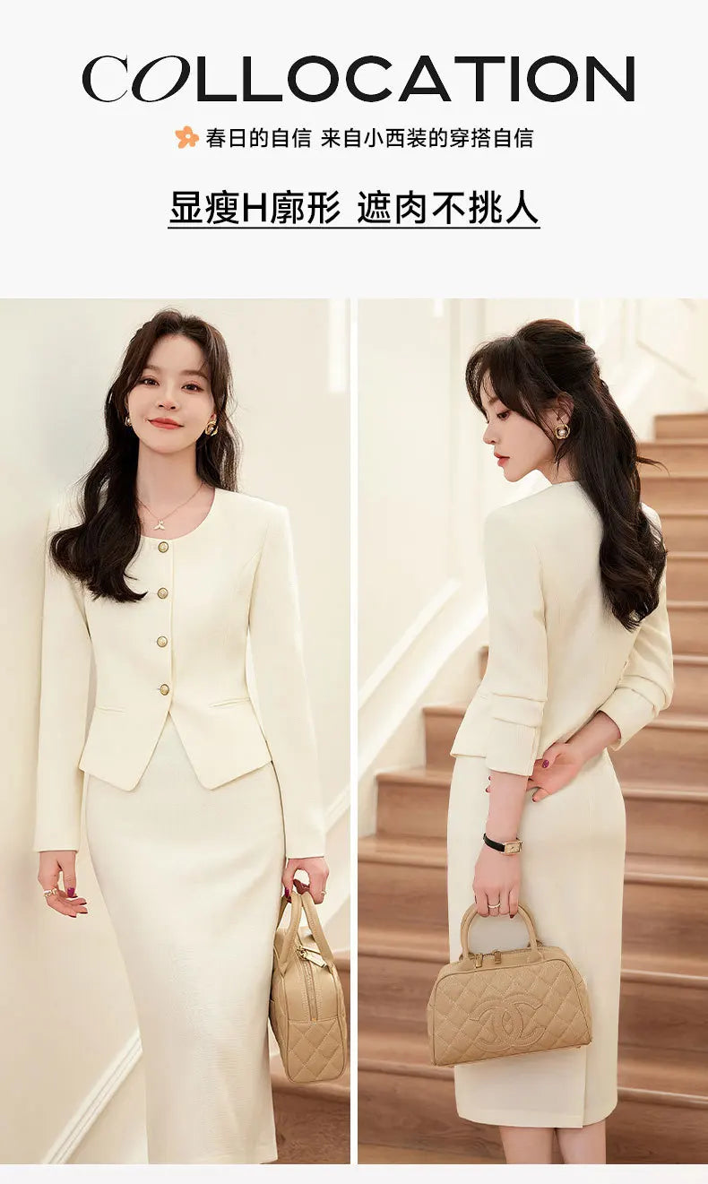 GBVLGAR Women's Long Sleeve Skirt Suit Set – Slim Fit Professional Office Dress Set