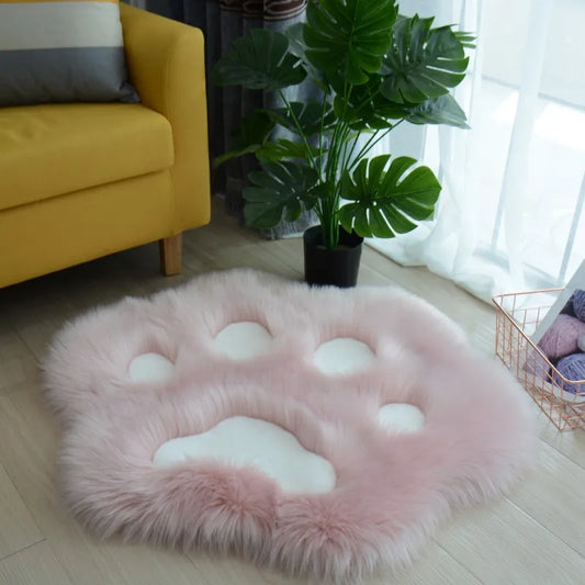 Cat Paw Plush Area Rug – Soft Anti-Slip Carpet for Living Room & Bedroom
