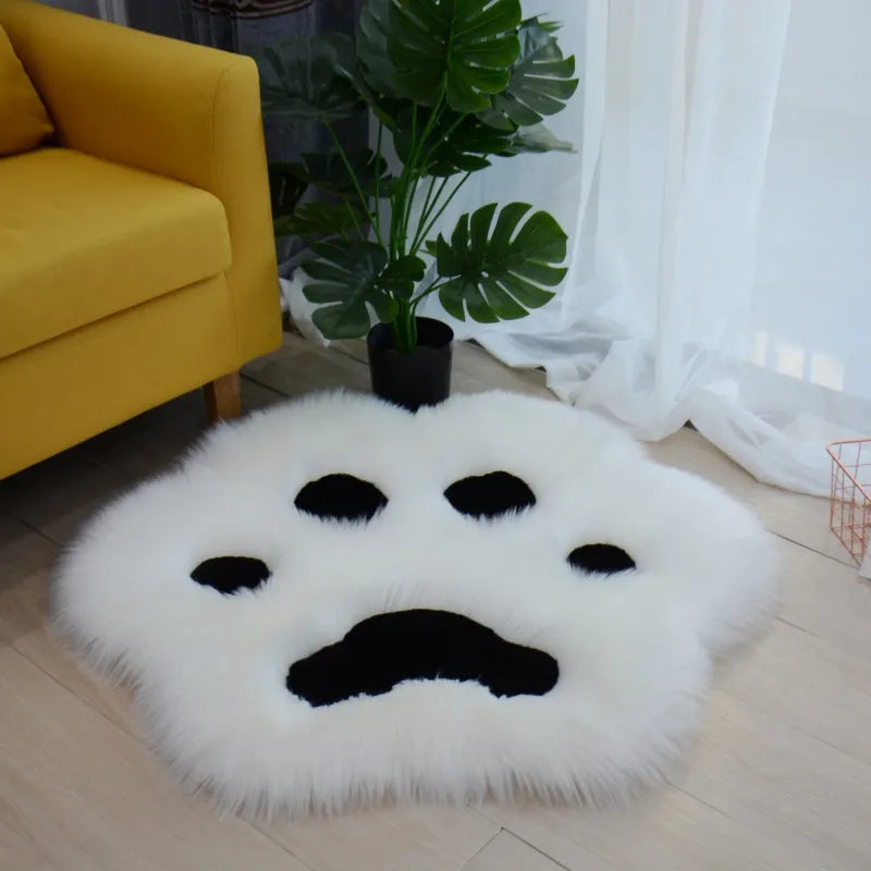 Cat Paw Plush Area Rug – Soft Anti-Slip Carpet for Living Room & Bedroom