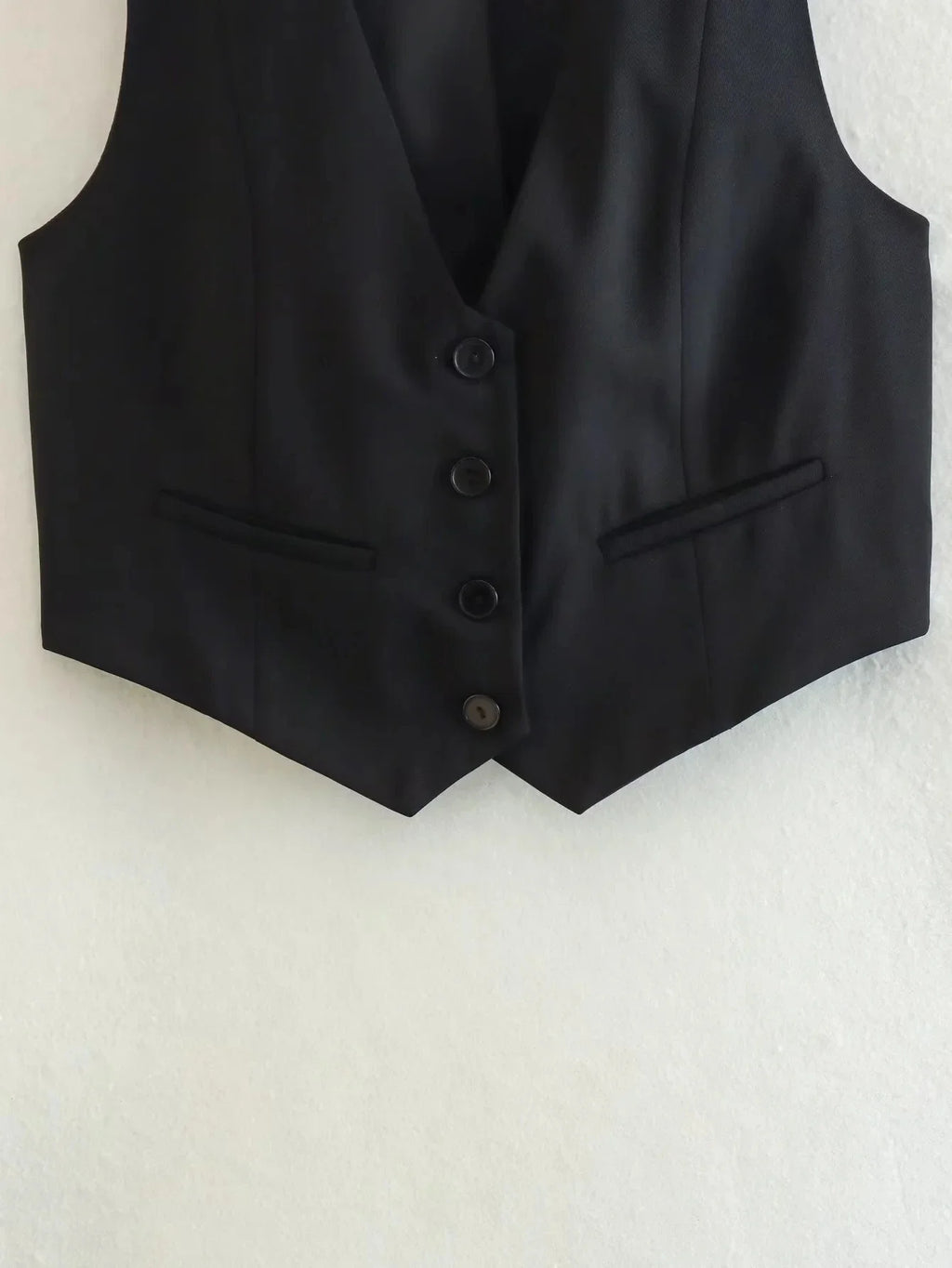 HH Women's Sleeveless Cropped Blazer Vest – Slim Fit V-Neck Office Waistcoat