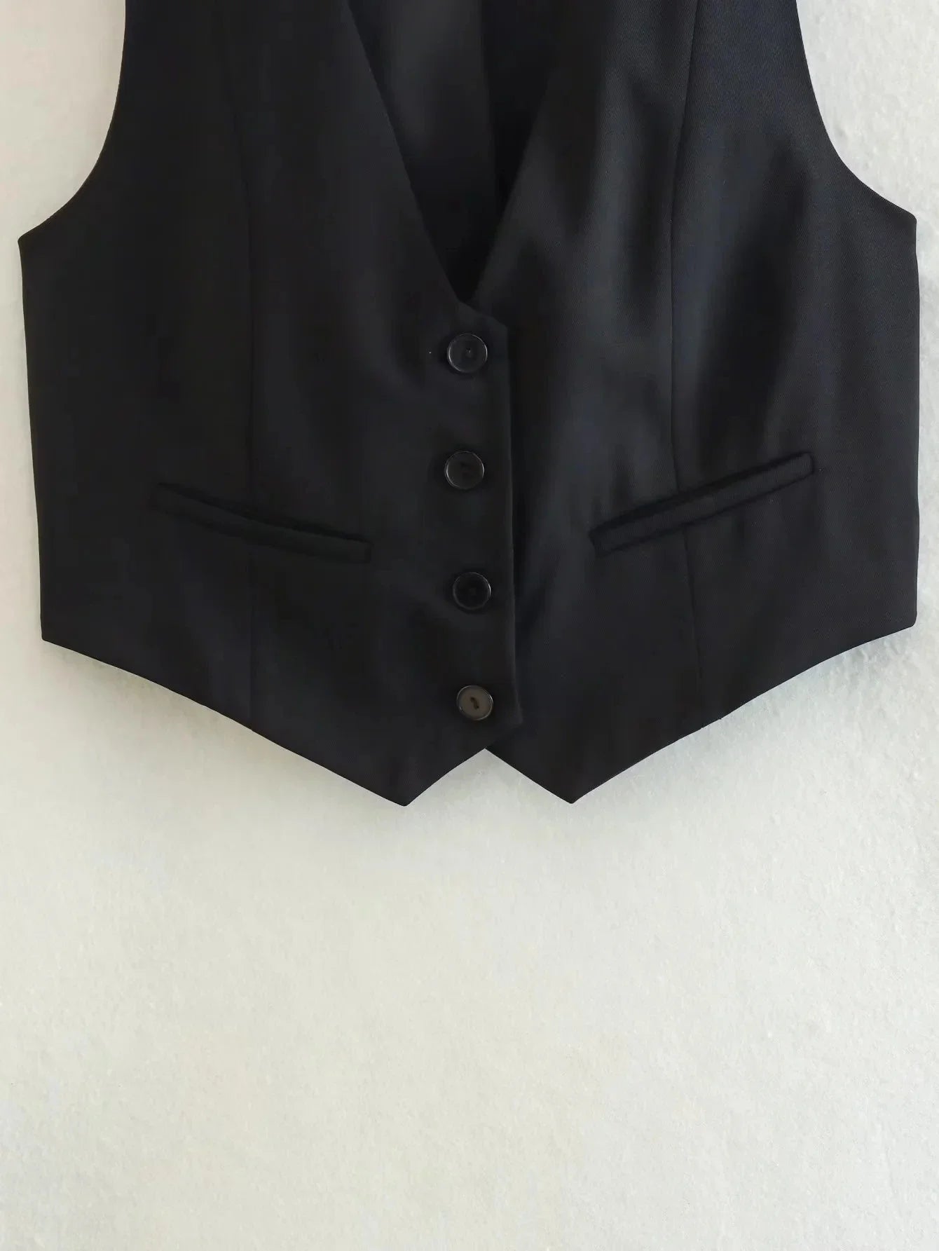 HH Women's Sleeveless Cropped Blazer Vest – Slim Fit V-Neck Office Waistcoat