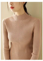 Women’s Ribbed Turtleneck Sweater – Slim Fit Knit Long Sleeve Pullover Top (Autumn/Winter)