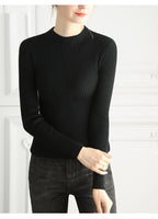 Women’s Ribbed Turtleneck Sweater – Slim Fit Knit Long Sleeve Pullover Top (Autumn/Winter)