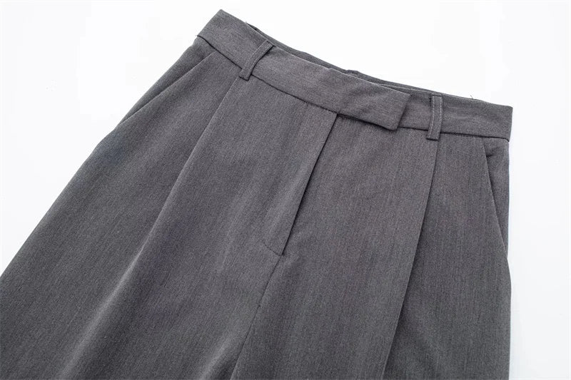 MUJER Women's High Waist Wide Leg Pants – Loose Fit Baggy Trousers for Office & Casual Wear