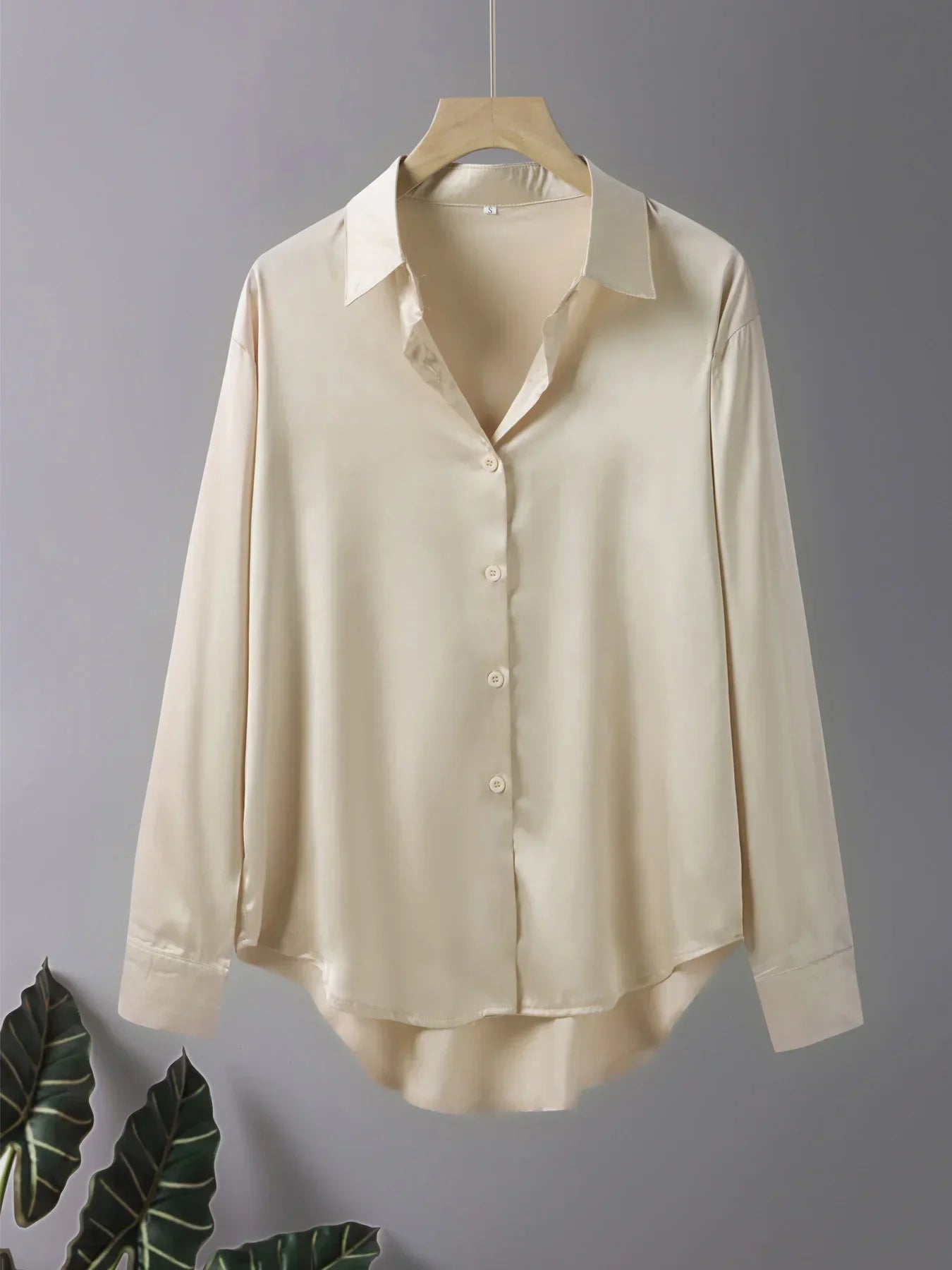 ROSA FERA Plus Size Women's Long Sleeve Button-Down Blouse – Loose Elegant Office Top