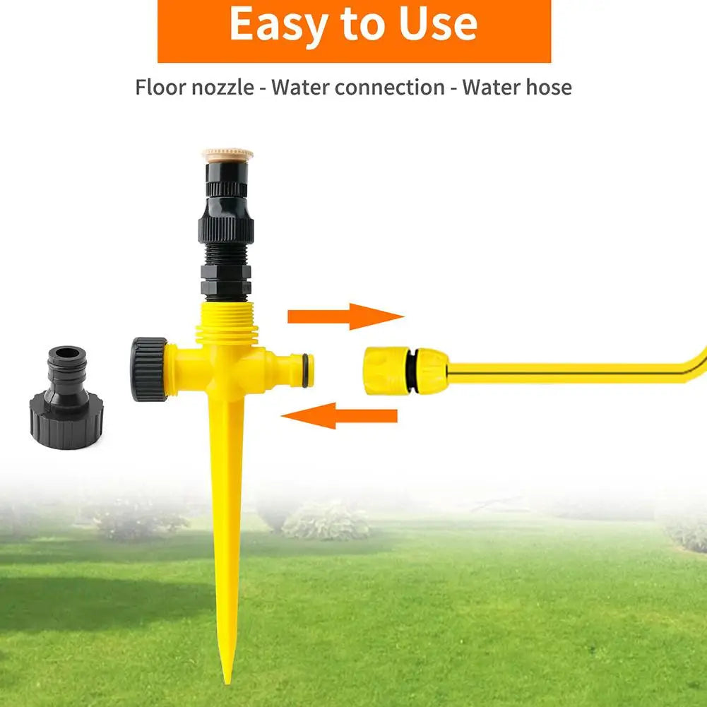 360° Rotating Garden Sprinkler | Automatic Lawn Irrigation System | Adjustable 90°–360° Spray