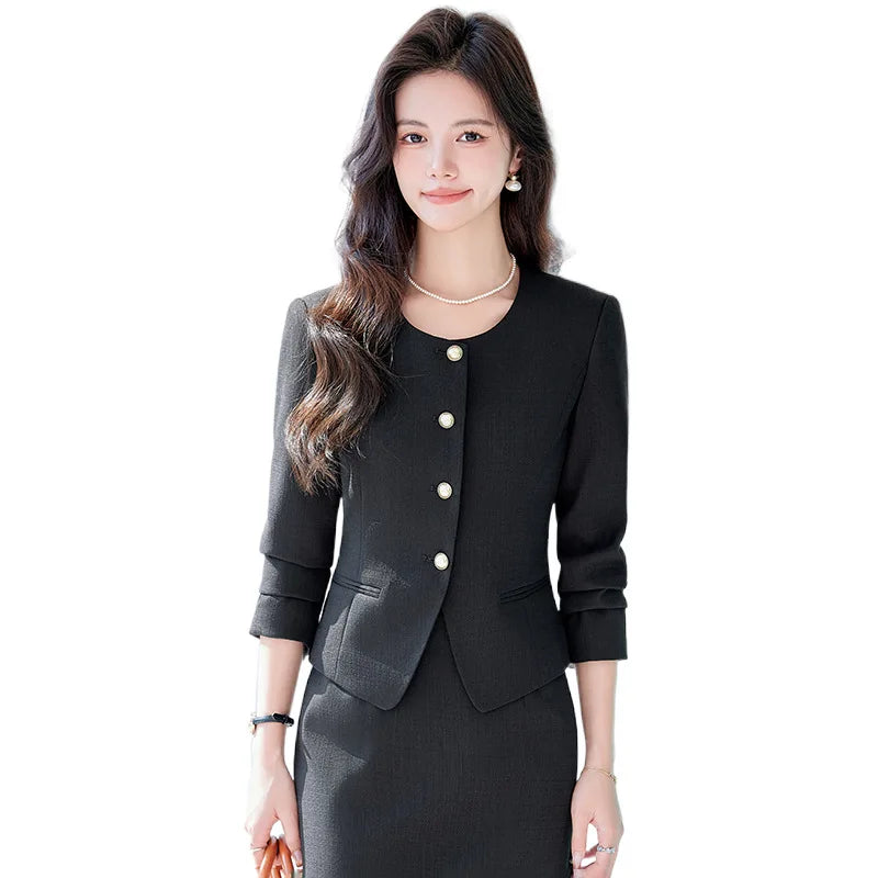 GBVLGAR Women's Long Sleeve Skirt Suit Set – Slim Fit Professional Office Dress Set