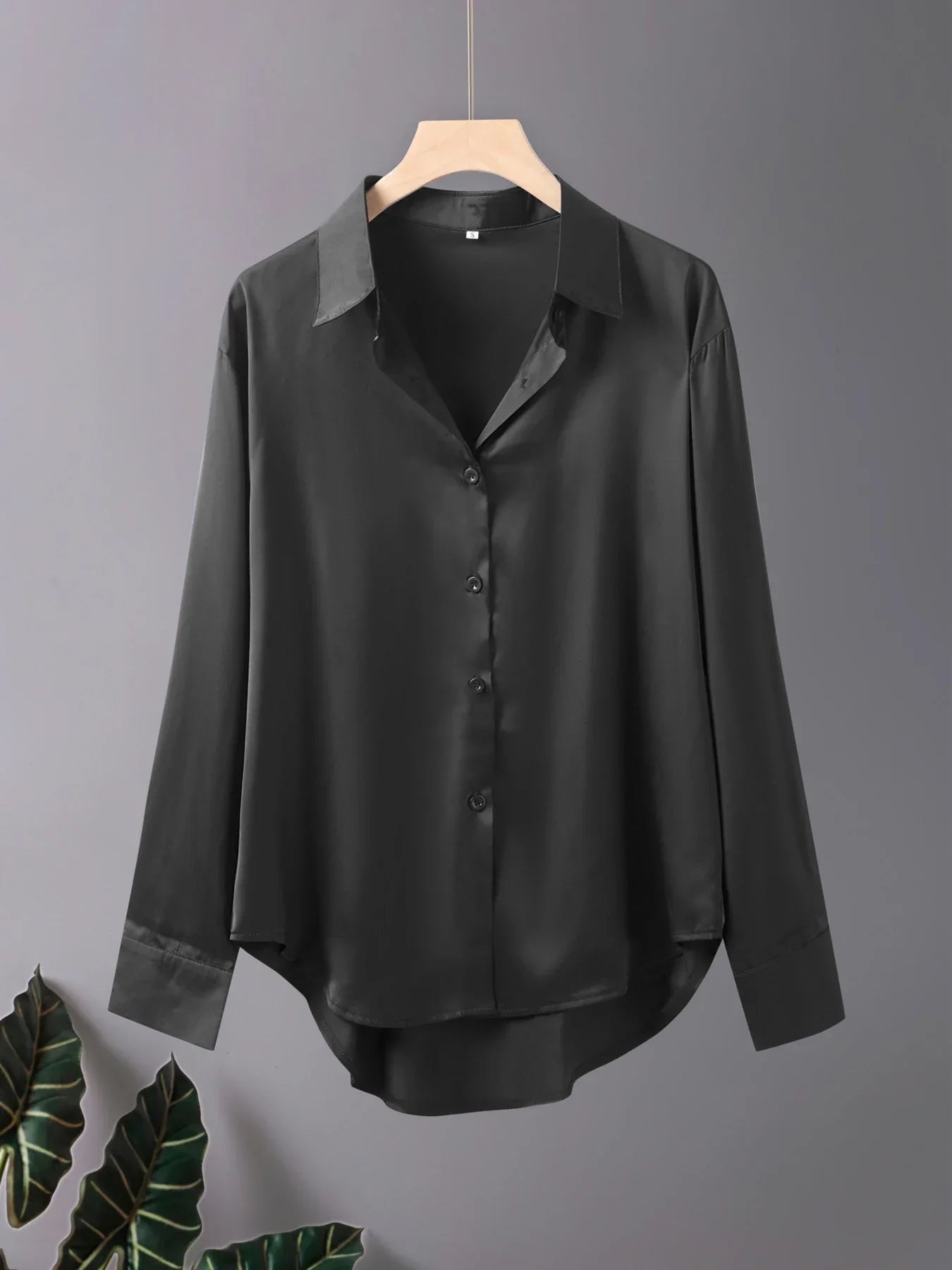 ROSA FERA Plus Size Women's Long Sleeve Button-Down Blouse – Loose Elegant Office Top