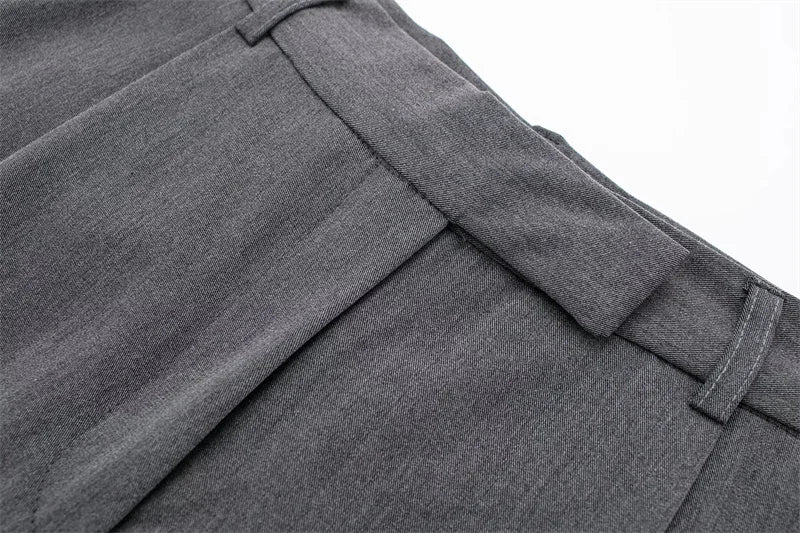 MUJER Women's High Waist Wide Leg Pants – Loose Fit Baggy Trousers for Office & Casual Wear