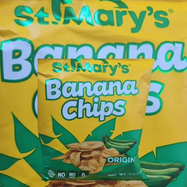 St. Mary's Jamaican Banana Chips – 15-Pack (30g Each) | Authentic Caribbean Snack