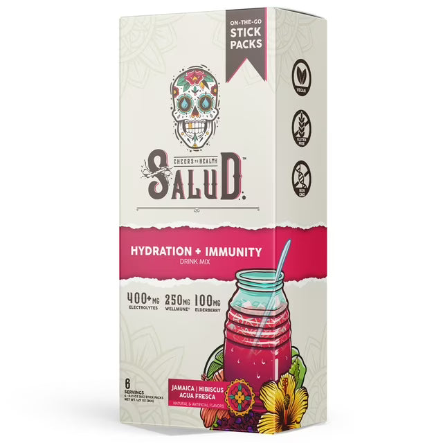 Taste Salud Hydration & Immunity Drink Mix – Jamaica Hibiscus Flavor, 1.27 oz