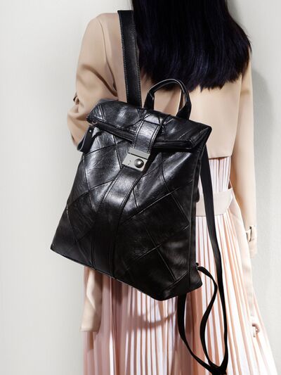 Quilted Leather Backpack Bag – Medium PU Leather