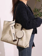 Casual Tote Bag with Coin Purse – Large PU Leather Handbag