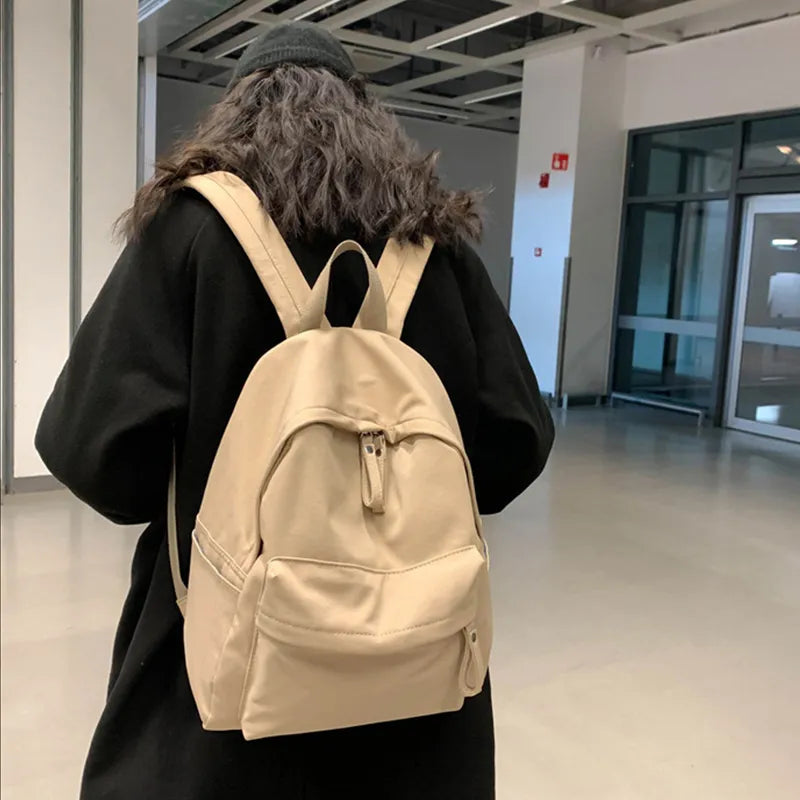 Zip Cotton Backpack Bag – Large Everyday School & Travel Bag