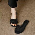 Flower Open Toe Flat Sandals