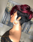 Short Pixie Bob Wig | Heat-Resistant Synthetic Fiber | Red