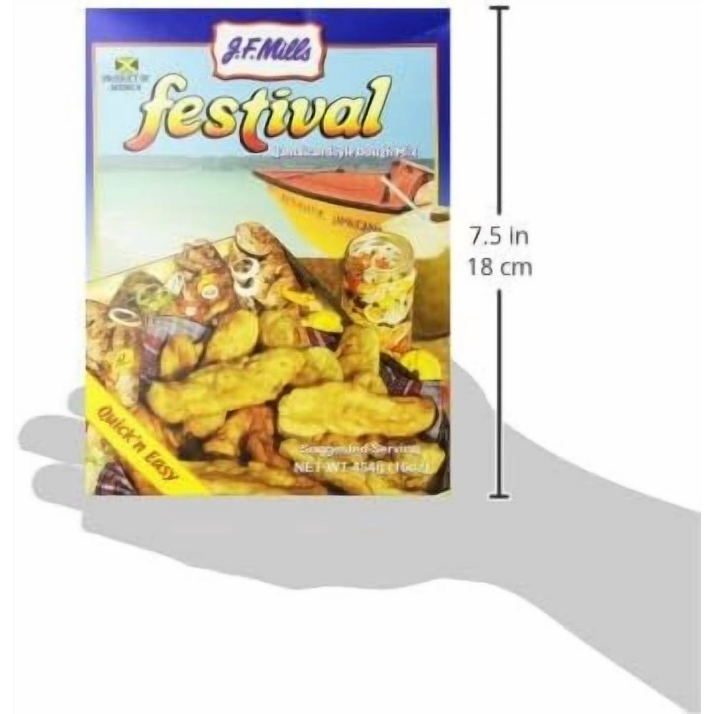 JF Mills Jamaican Festival Mix, 16 oz | Authentic Jamaican Festival Dumpling Mix