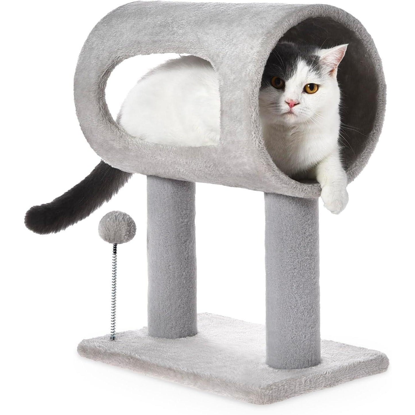 Cat Tree Tower with Tunnel Bed & Scratching Posts – 20.5" Play & Rest Station for Cats