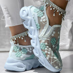 Women's Glitter Mesh Sneakers | Breathable Lightweight Walking Shoes