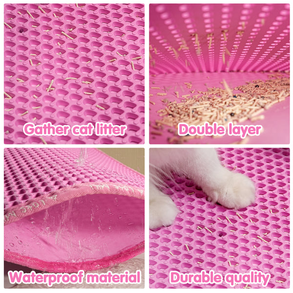 Double Layer Cat Litter Mat – Waterproof, Non-Slip & Scatter Control