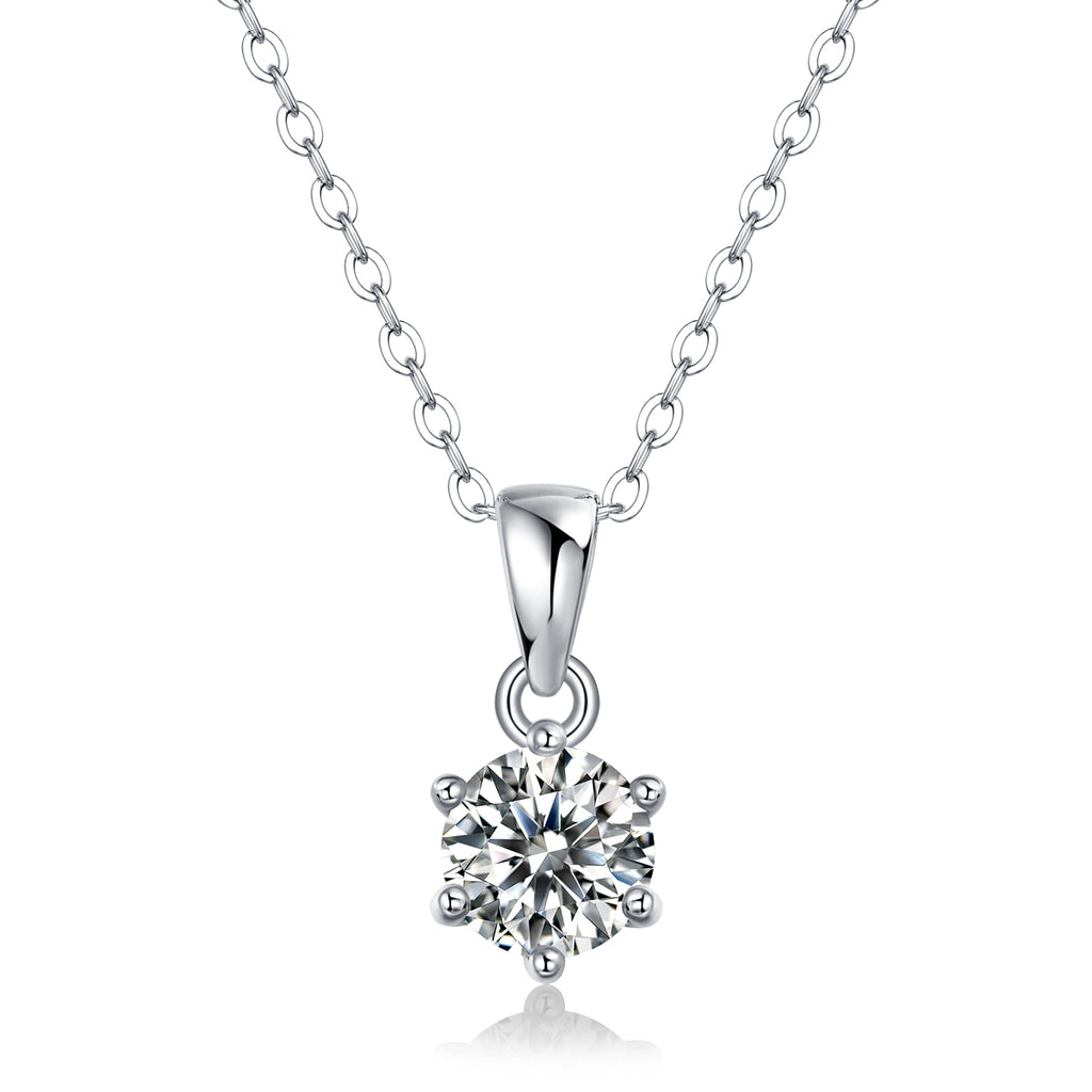 Moissanite Pendant Necklace | 1ct 2ct 3ct | S925 Sterling Silver & Platinum Plated
