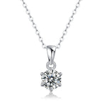 Moissanite Pendant Necklace | 1ct 2ct 3ct | S925 Sterling Silver & Platinum Plated