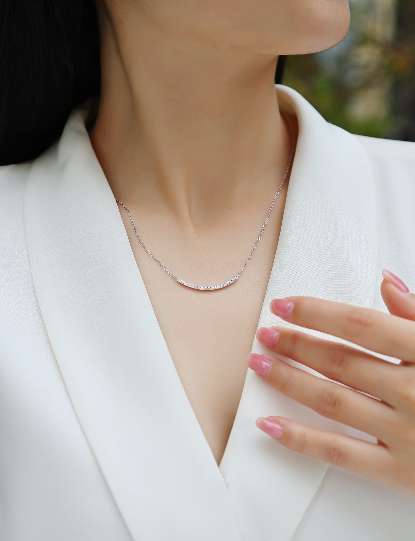 Moissanite Pendant Necklace | S925 Sterling Silver Platinum Plated