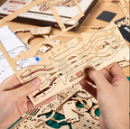 1:18 Scale WWII Army Jeep 3D Wooden Model Kit – No-Glue Military Puzzle for Ages 14+