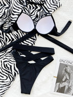 Crisscross Halter Neck Bikini Set – Ruched Two-Piece Swimsuit