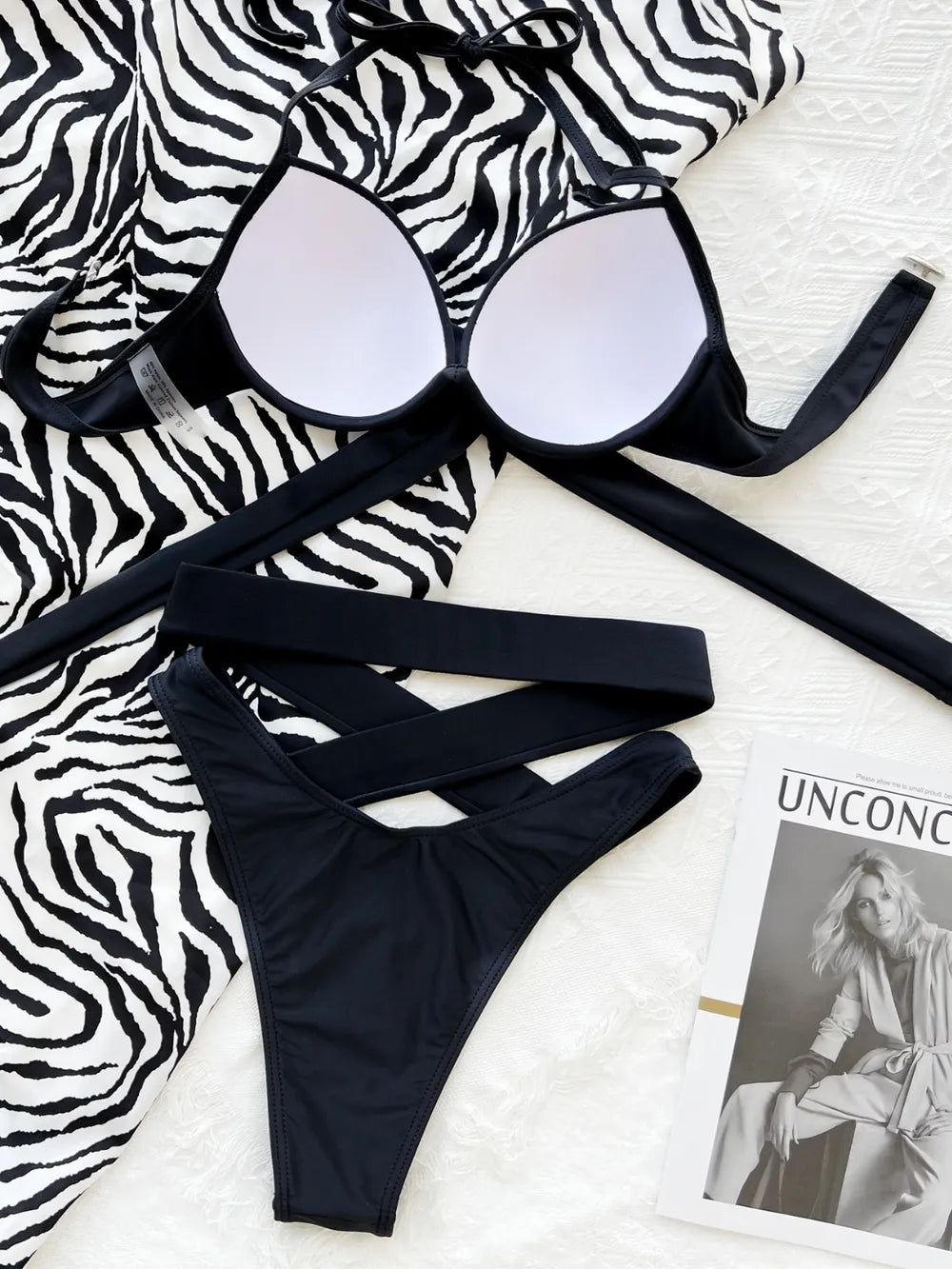 Crisscross Halter Neck Bikini Set – Ruched Two-Piece Swimsuit